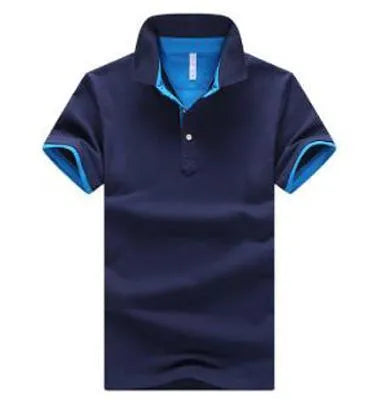 Men's casual fashion stand collar polo shirt in cotton with short sleeves