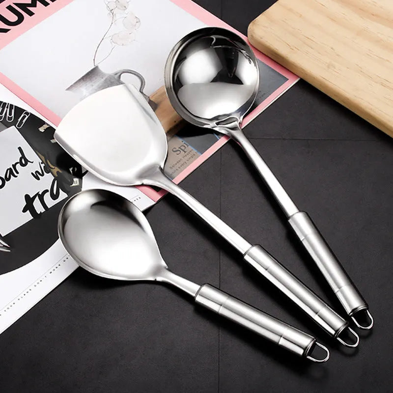 201 stainless steel anti-scalding kitchenware set with six tools including colander and stir-fried shovel