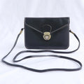 Retro shoulder messenger bag in wine red with flap closure and crossbody strap