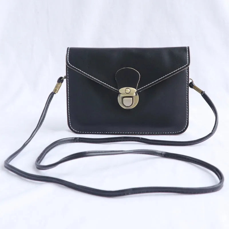 Retro shoulder messenger bag in wine red with flap closure and crossbody strap