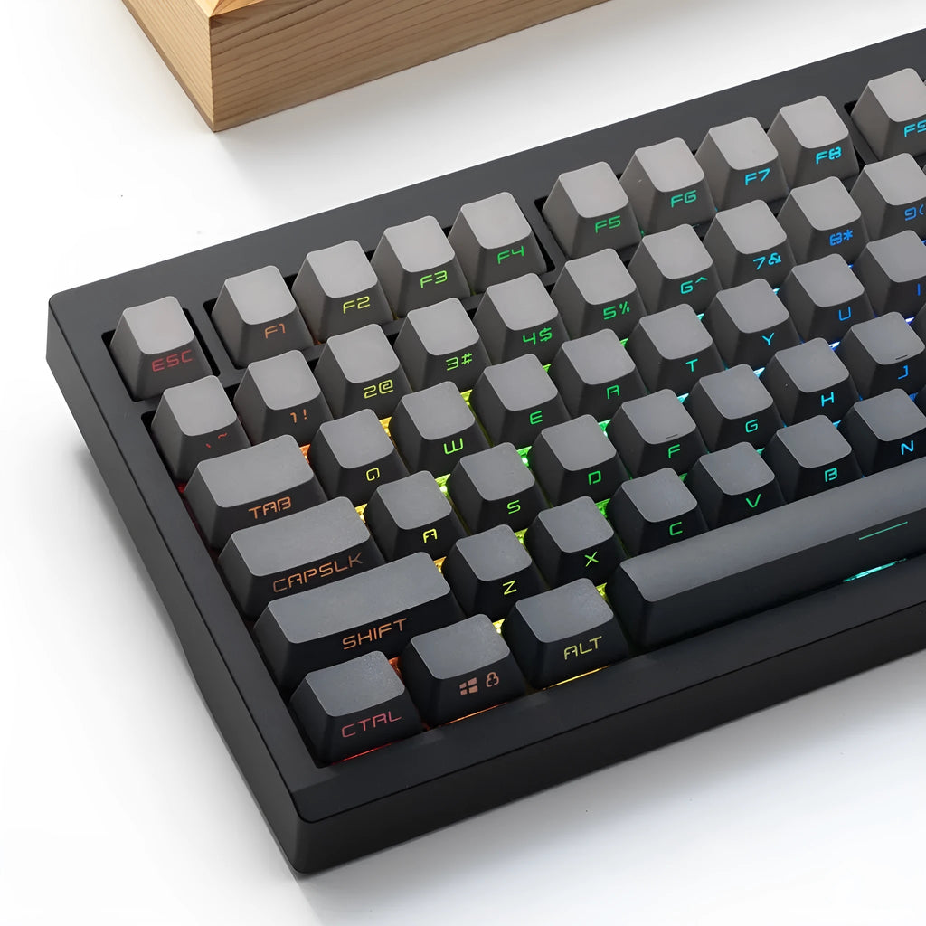 DIY mechanical keyboard kit with rotary knob and RGB backlight in compact ABS case