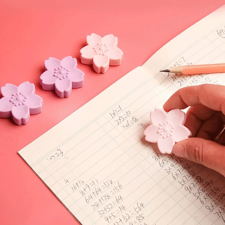 Cherry blossom student eraser in random colours for clean pencil erasing with minimal dust