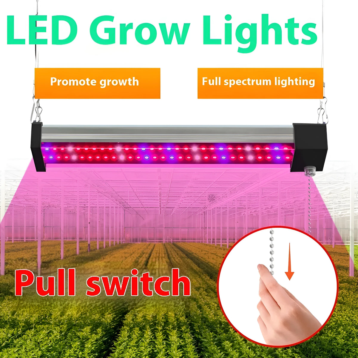 Full spectrum LED grow light bar with 384 beads, PC shell, available in 30CM 50CM 100CM for indoor plants