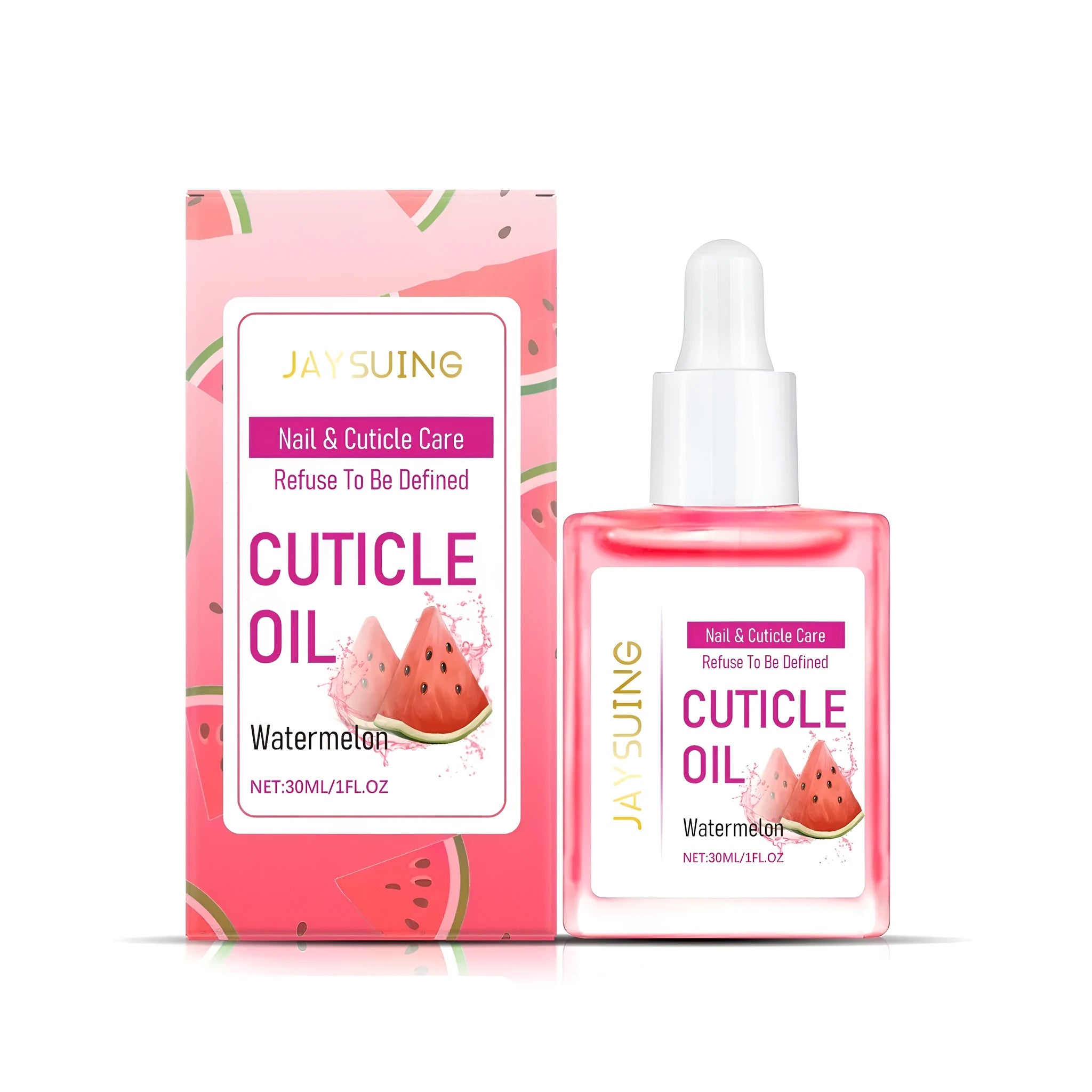 30ml bottle of nail care oil with watermelon extract, urea and jojoba oil formulation
