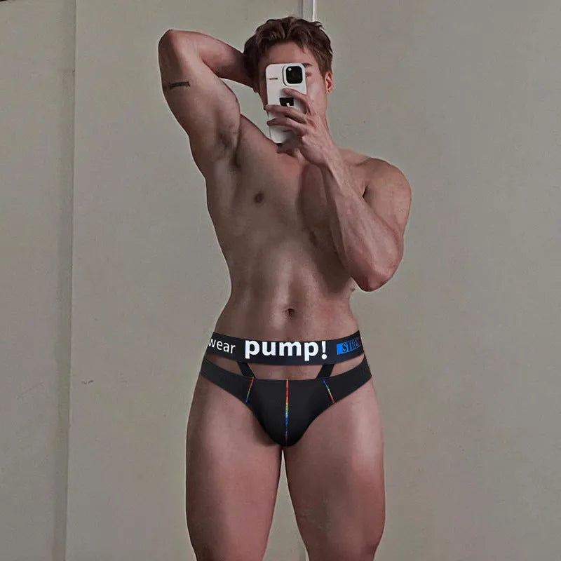 Men's modal fabric briefs in black or white colour with low waist design