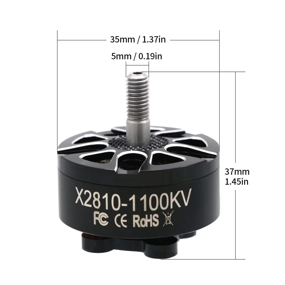 Multi-axis flight model brushless motor with metal construction in X2810 size