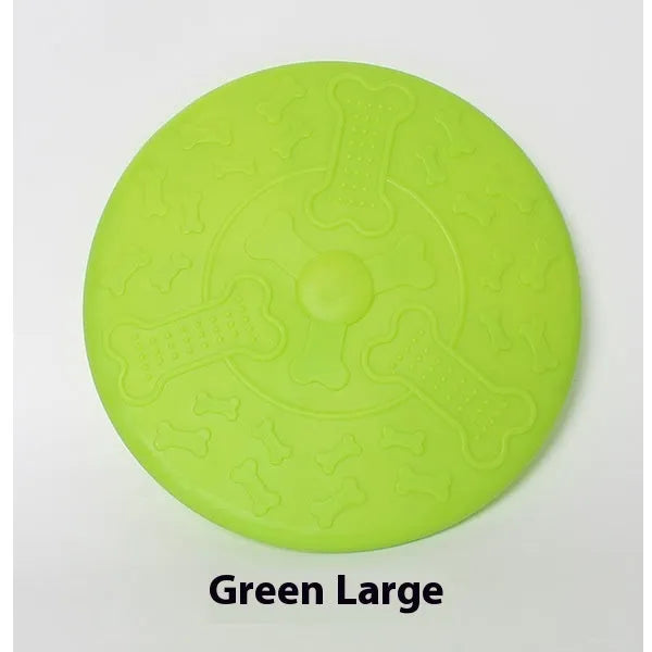 Plastic dog Frisbee flying disc for fetch in green colour, large size option