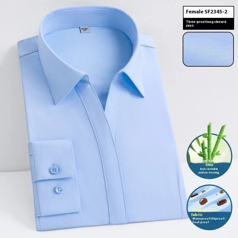 Men's bamboo fibre business shirt with square collar in slim fit waterproof formal wear