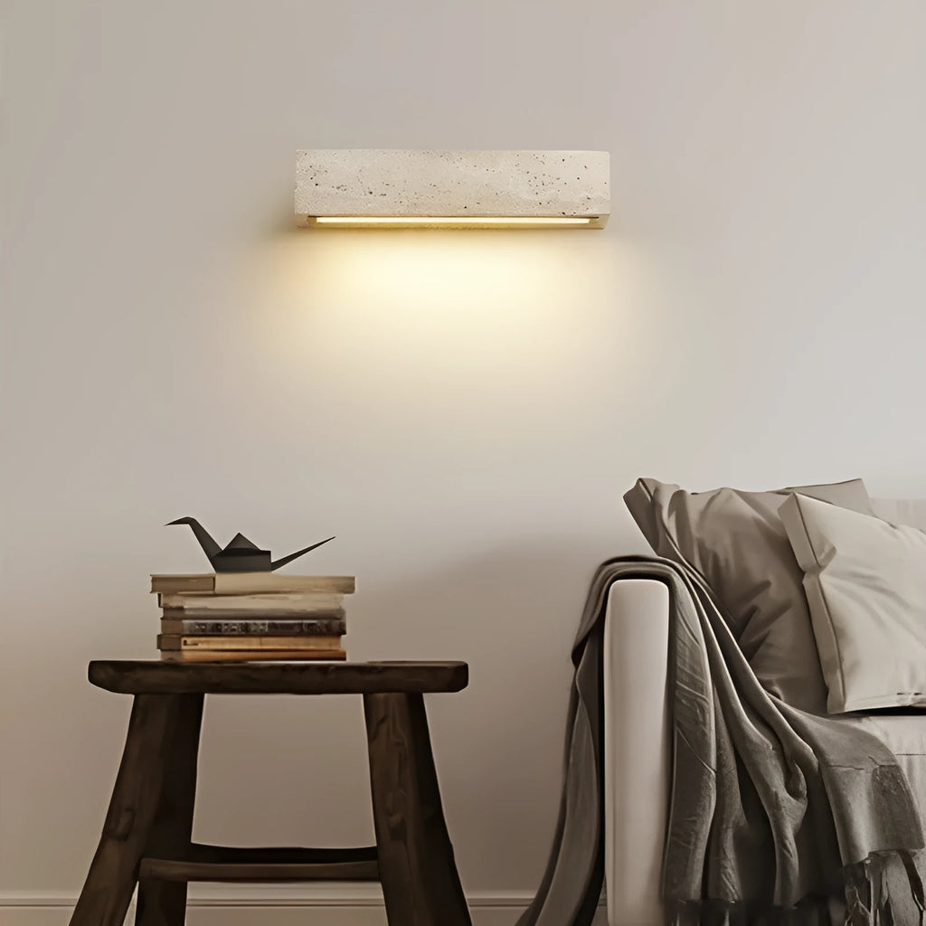 Huangdongshi modern simplicity bedside wall lamp in a bedroom setting with three-colour light option