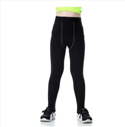 Kids sportswear set including t-shirts, shorts, and trousers in polyester spandex fabric