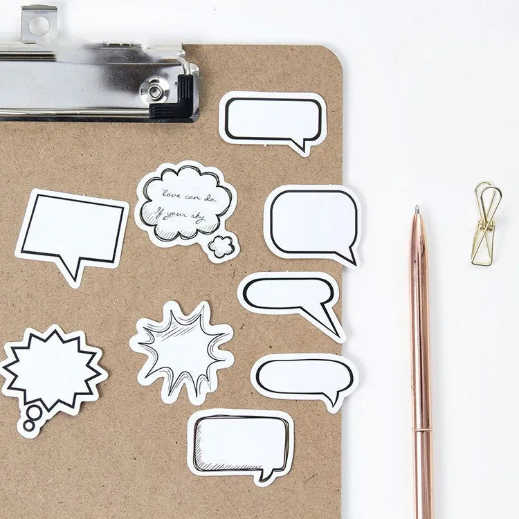 Momo original boxed stickers with black and white cartoon bubble designs for DIY craft decoration.