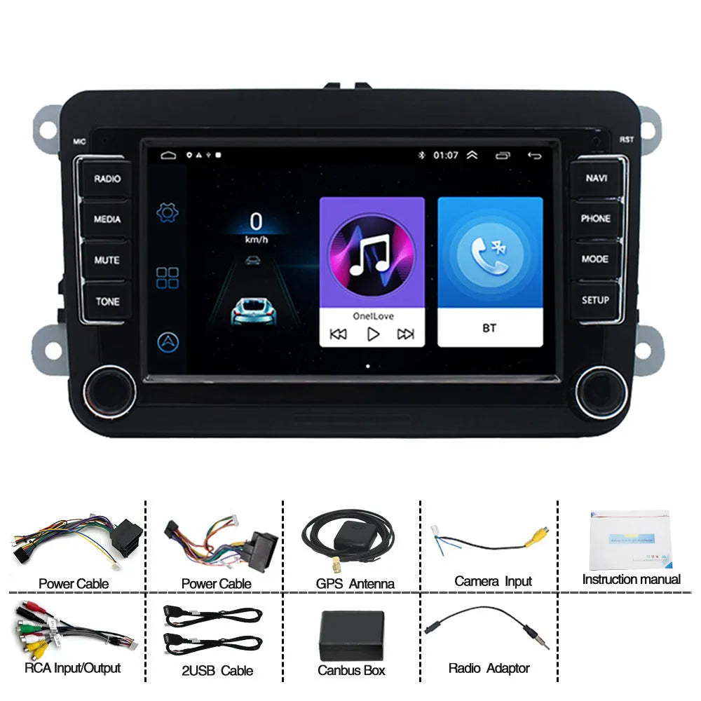 Universal 7-inch Android car player navigator for Volkswagen dashboard installation