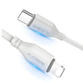 White one metre long USB-C to Lightning charging and sync cable for iPhone