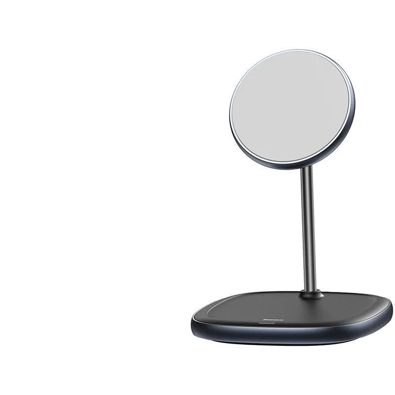 Swan magnetic wireless charging stand for iPhone 12 in black or white colour with Type-C cable