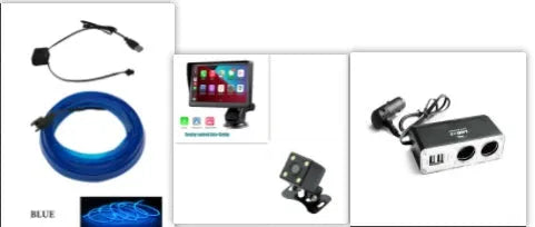 7 inch portable car smart display with retractable bracket showing wireless Carplay interface