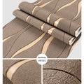 Curve stripe non-woven wallpaper roll in light gray with deerskin velvet texture