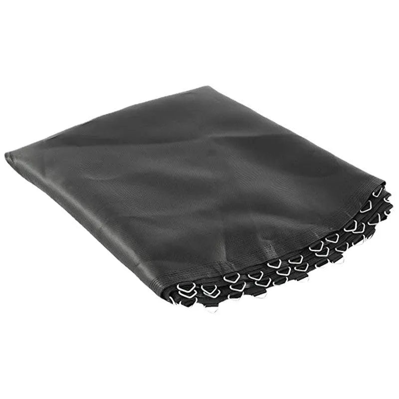 Round elastic bungee fabric sheet for trampolines with button fasteners around edge