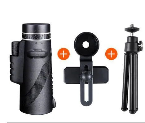 Black HD 40x60 cellphone telescope monocular with 40x magnification and FMC green film lens