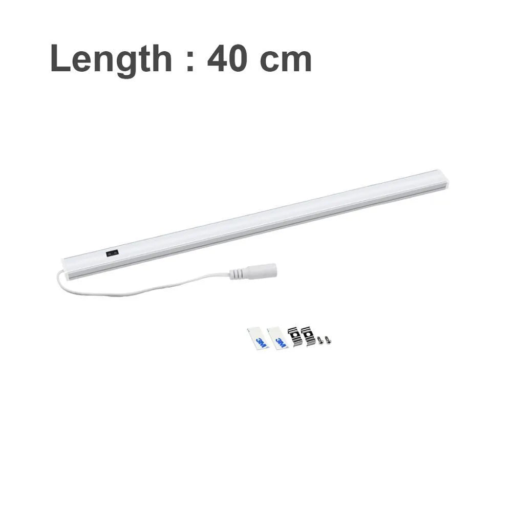 Aluminium profile LED strip bar light for cabinet and bookcase lighting in three sizes