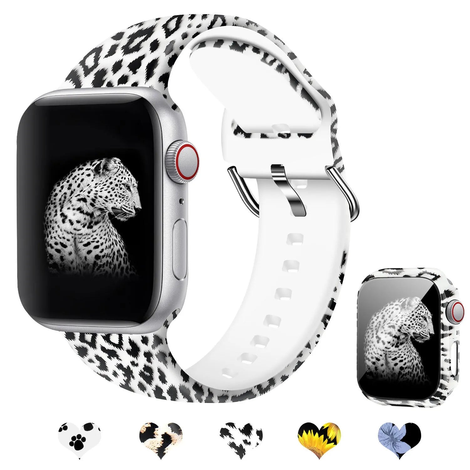 Printed silicone Apple Watch strap for iWatch 1-6 and SE models in 38mm 40mm 42mm 44mm sizes