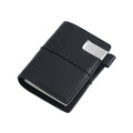 Genuine leather travel notebook card holder with pen holder, three refill cores, and kraft paper pages in five colour options