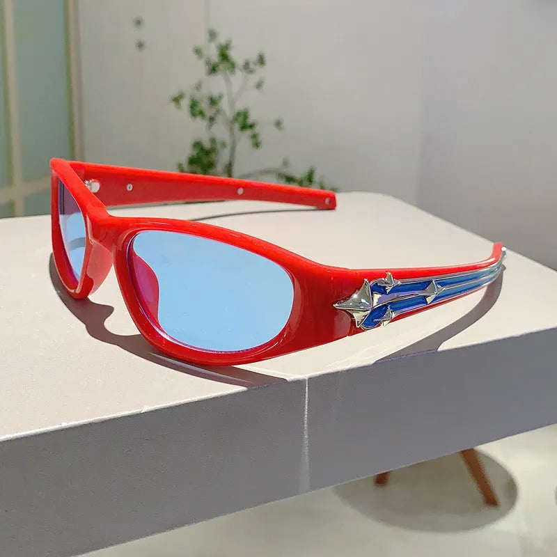 Outdoor sports sunglasses black frame gray PC lens category 3 windproof all-match casual style