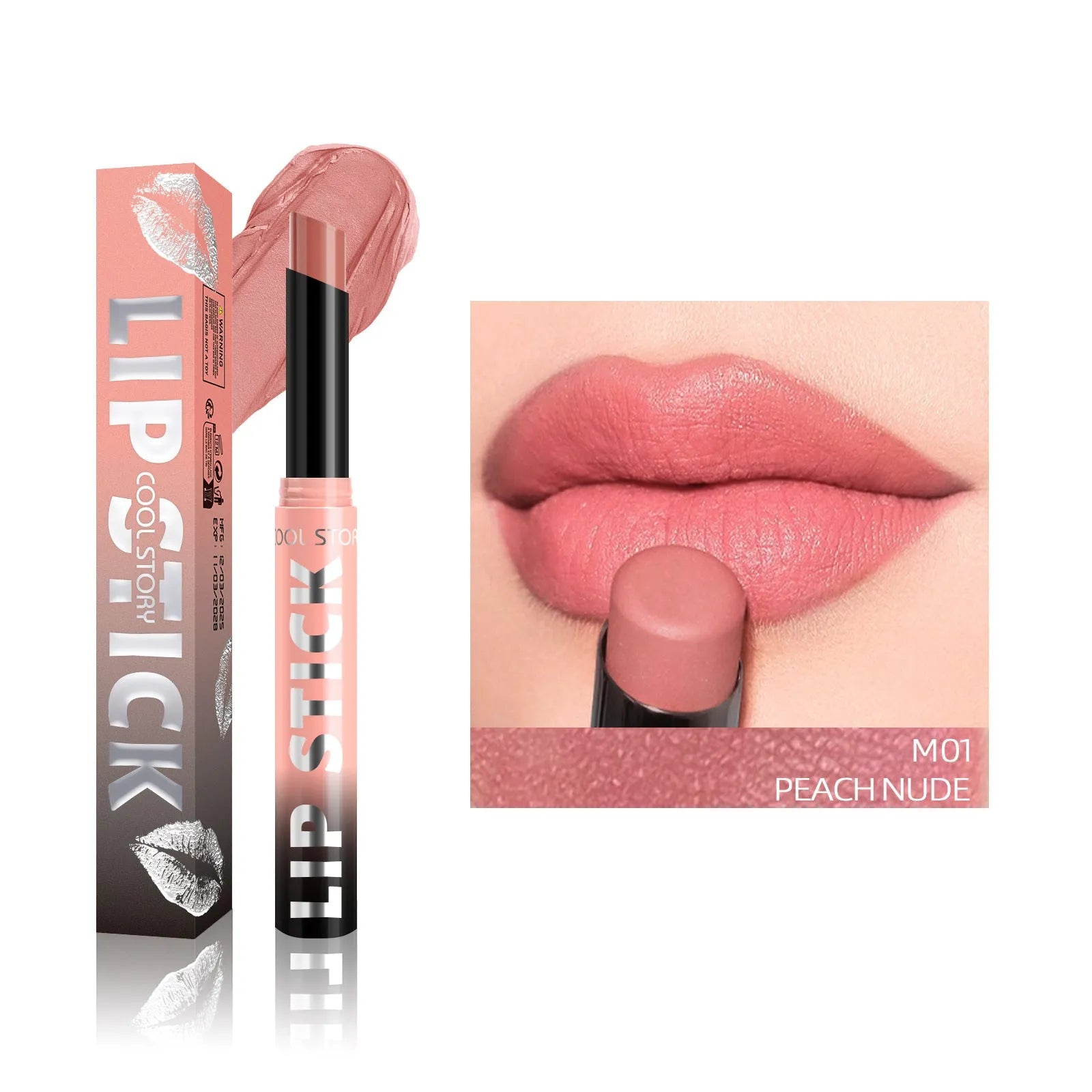 Dual-use lipstick and light gloss stick in a choice of eight colours with 2g net content.