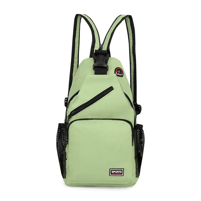 Hot Sports chest bag for women in solid colour Oxford cloth with car stitching and zipper, medium size