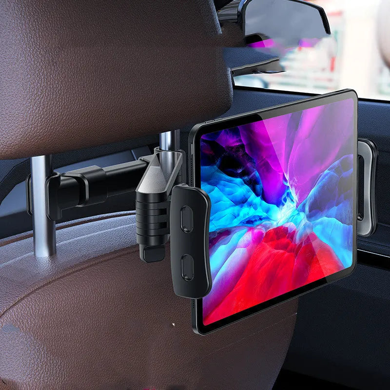 Car seat back bracket phone holder for tablets 4 to 12.9 inches in classic black