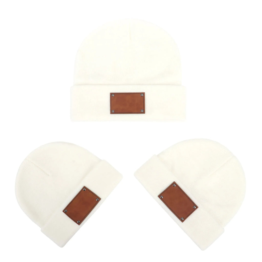 Knitted warm pullover hat in acrylic fibre, dome top, brimless, available in multiple colours and sizes for babies to adults