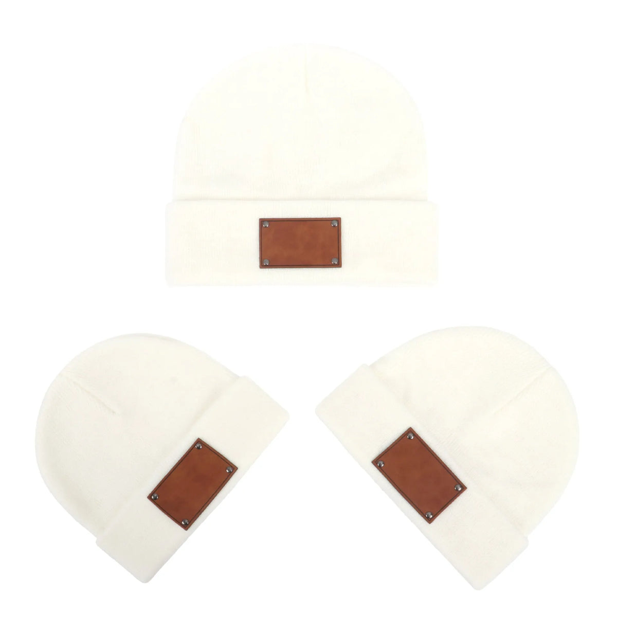 Knitted warm pullover hat in acrylic fibre, dome top, brimless, available in multiple colours and sizes for babies to adults