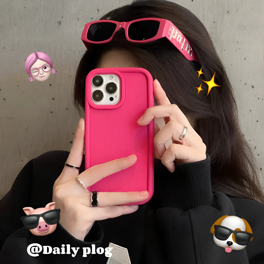 Frosted skin-feel silicone phone case for iPhone in multiple colour options showing full-cover design
