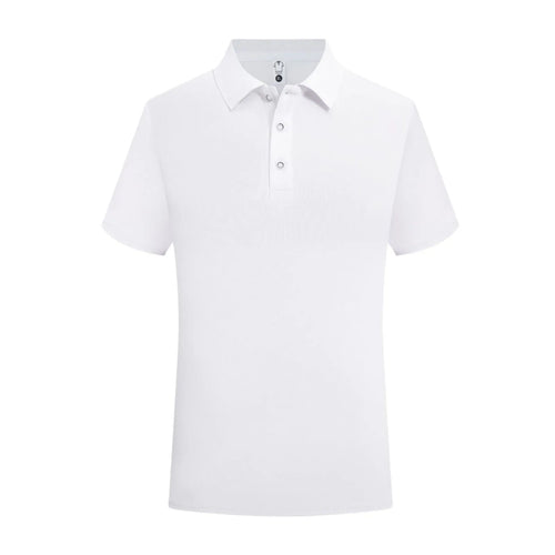 Short-sleeved cotton advertising shirt in a straight fit, shown in multiple colour options.