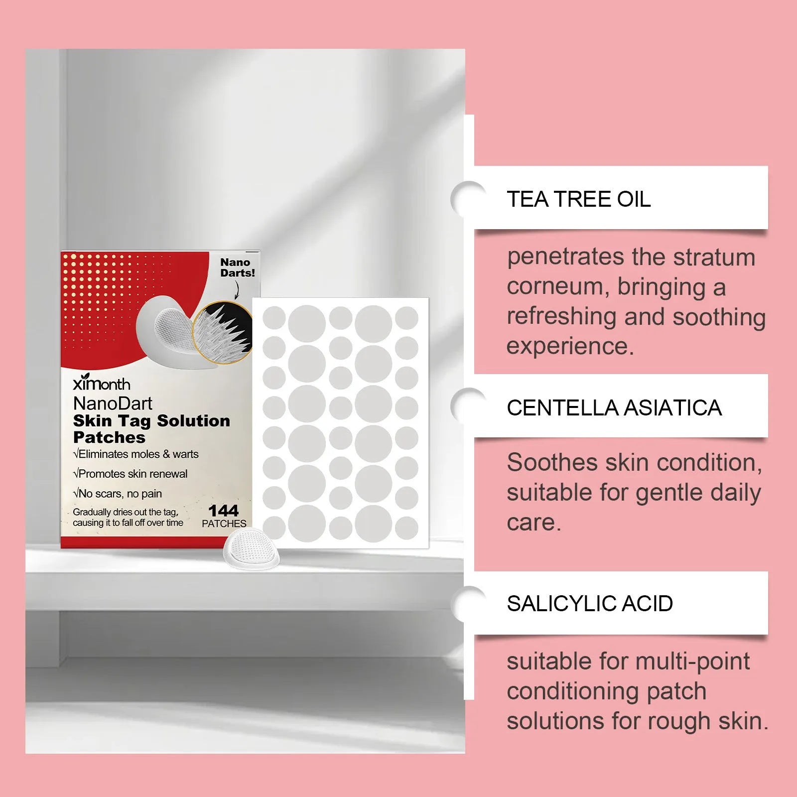 Invisible nursing adhesive bandage patches with tea tree oil and Centella asiatica formulation