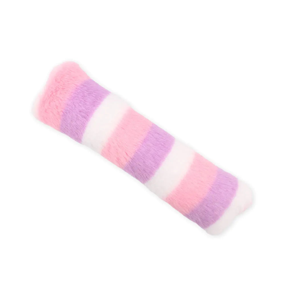 Interactive plush cat toy with crinkle sound mechanism and natural catnip filling in multiple colour options