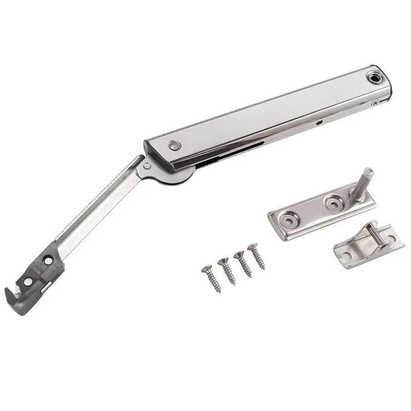 Cold rolled steel tatami cabinet flap-up door support rod with spring jackstay in stainless steel natural colour