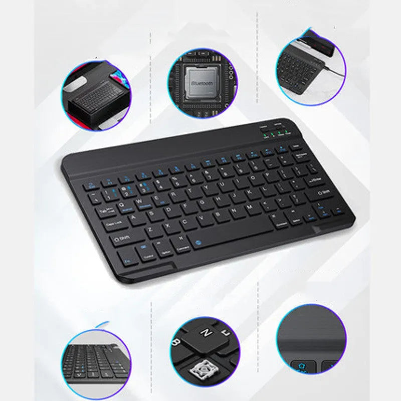 Wireless Bluetooth keyboard compatible with Apple iPad and MatePad in Black colour option