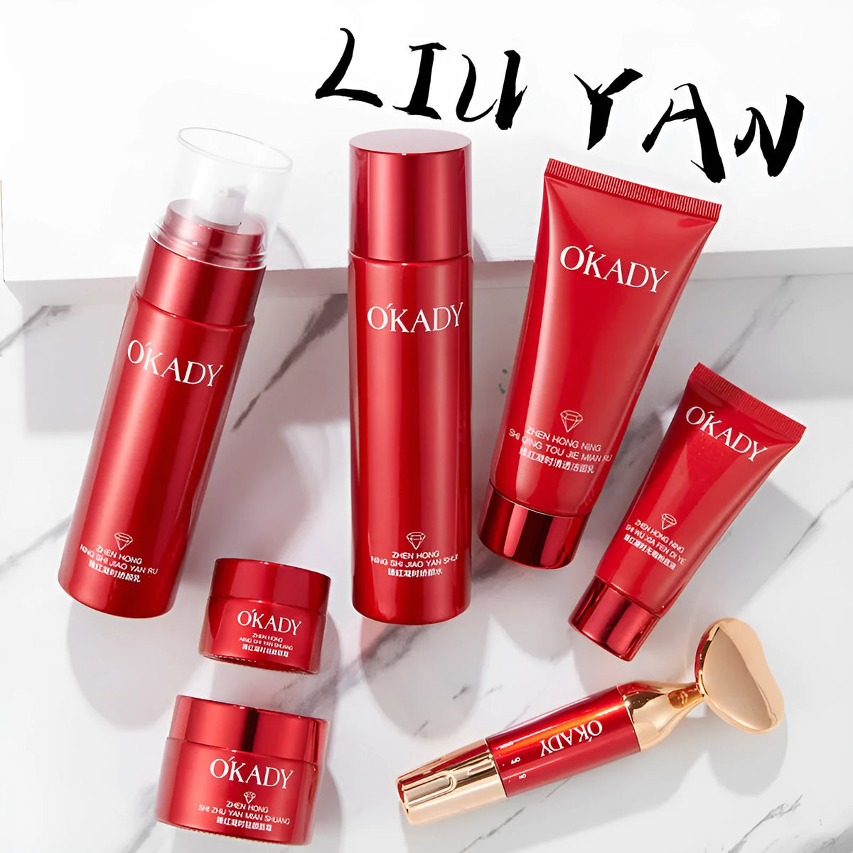 10-piece high-end water and lotion facial care set with cleanser toner essence eye cream beauty cream face cream and foundation