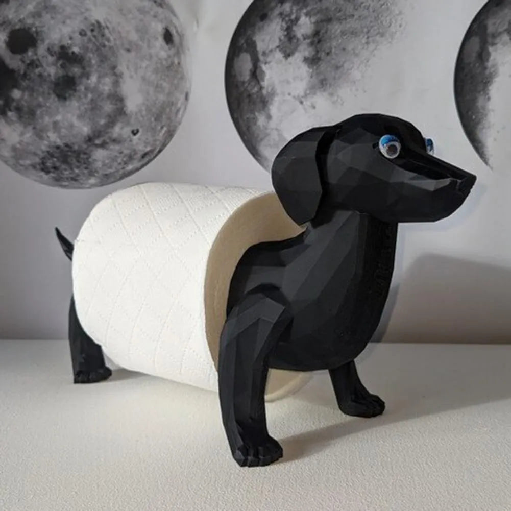 Creative animal toilet tissue holder in dog shape, solid colour, 8cm x 10.5cm size