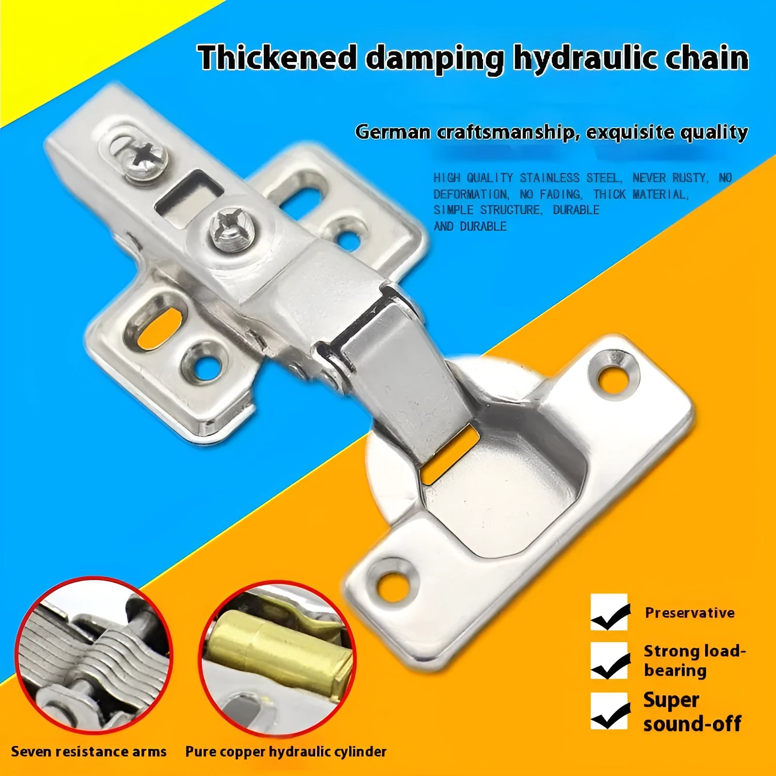 761 model cold rolled steel hydraulic cabinet hinge with nickel plating, showing three bend types.
