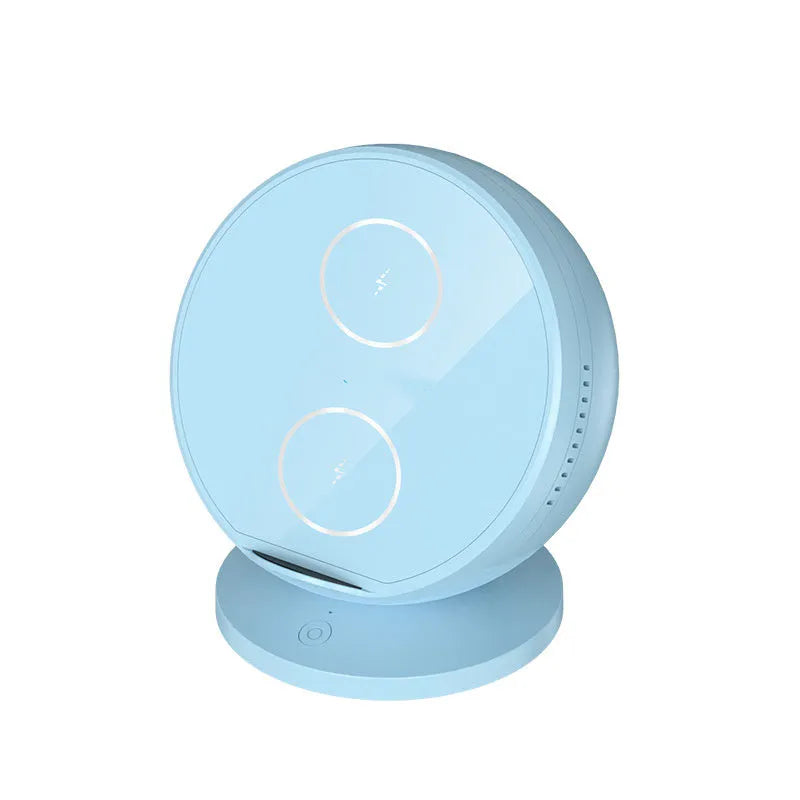 XC-11 mobile phone wireless charger holder with Bluetooth speaker in black colour on desk