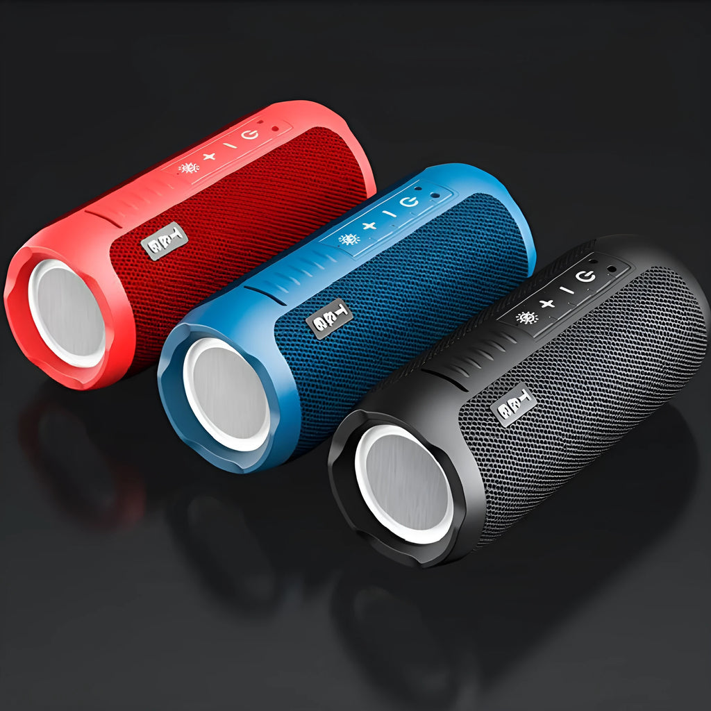 Bluetooth stereo mini wireless speaker with four speakers and call function in black