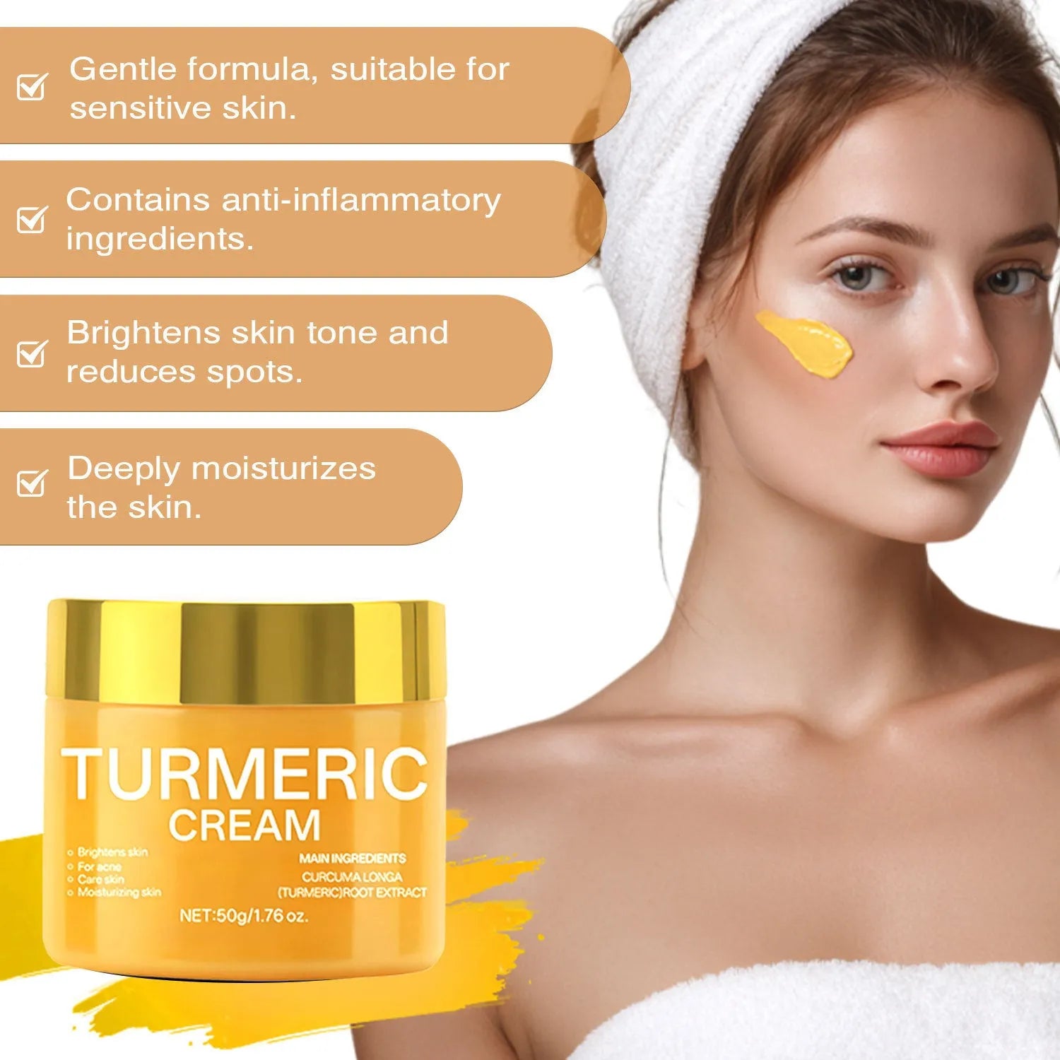 50g moisturising cream jar with brightening and hydrating properties