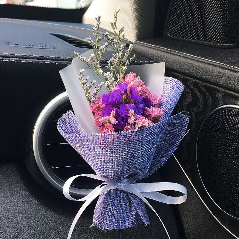 Mini dried flower bouquet for car vent attachment in multiple colour and style options