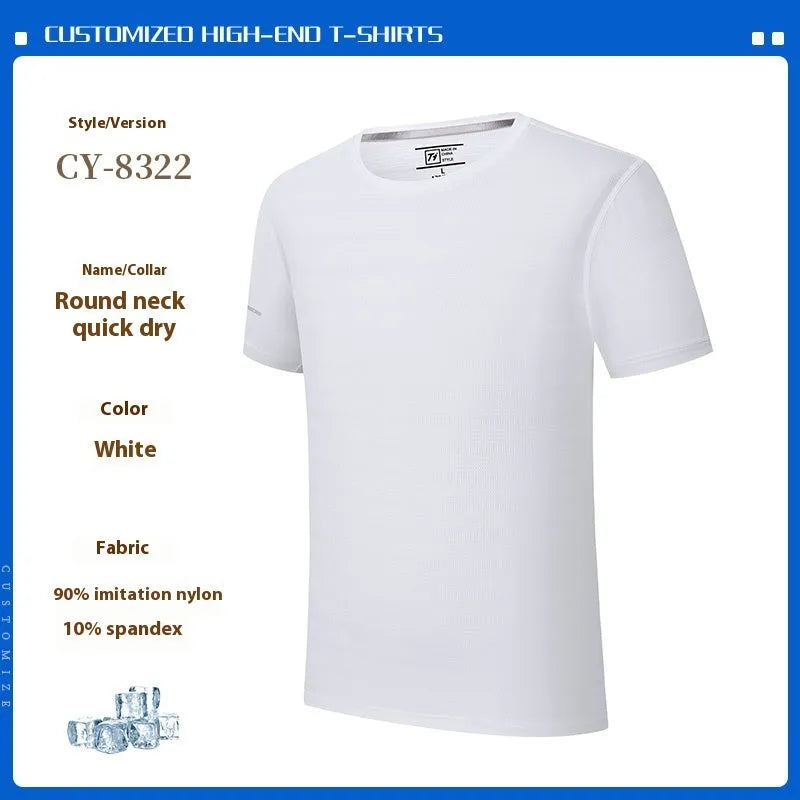 Quick-drying waterproof oil-proof antifouling round neck short sleeve work shirt in straight cut solid colour