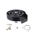 Black high-pressure automatic stainless steel glass washer with copper hose on ABS base.