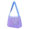 Blue nylon mesh travel storage bag with zip closure, dimensions 20x25x8cm.
