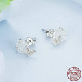 S925 sterling silver rose flower ear studs electroplated finish sweet style women