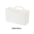 White PE plastic storage box with handle for bathroom laundry detergent and household sundries organisation