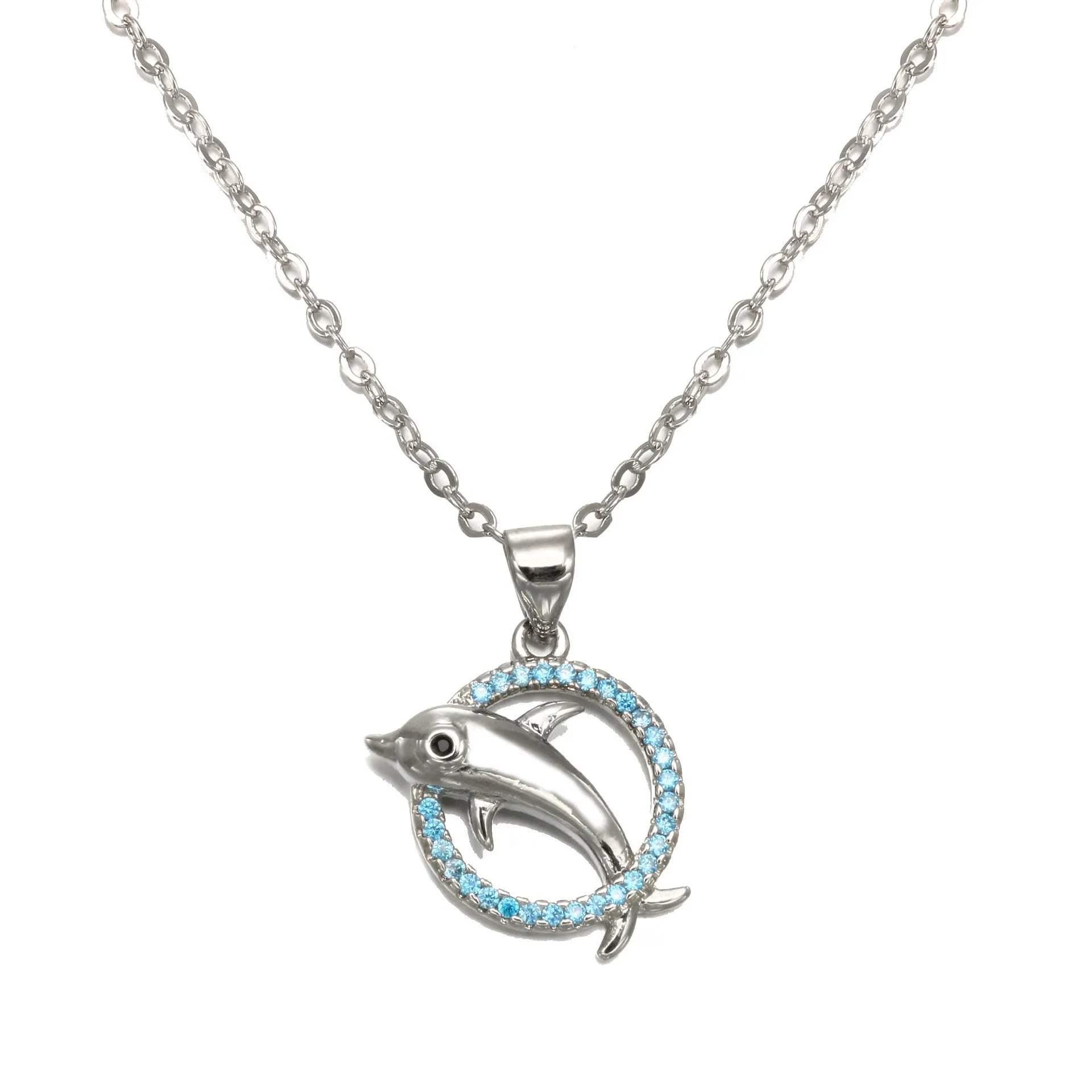 Dolphin Necklace copper pendant simple fashion Rose Gold Silver women's accessory